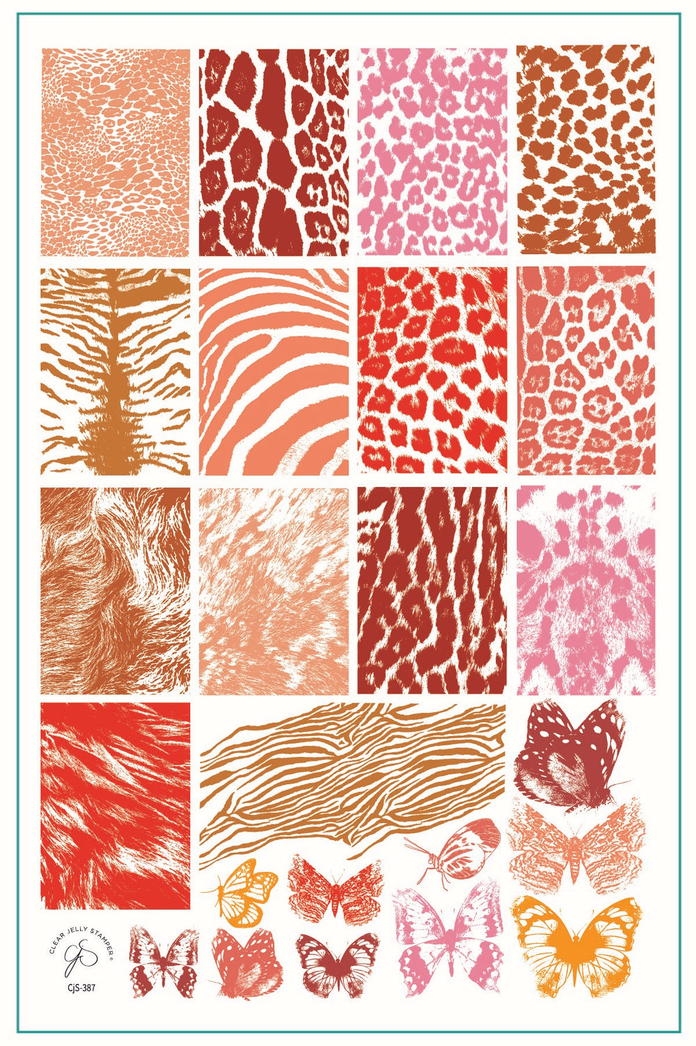 CjS-387 - Fur-ever Flutter  | Clear Jelly Stamping Plate