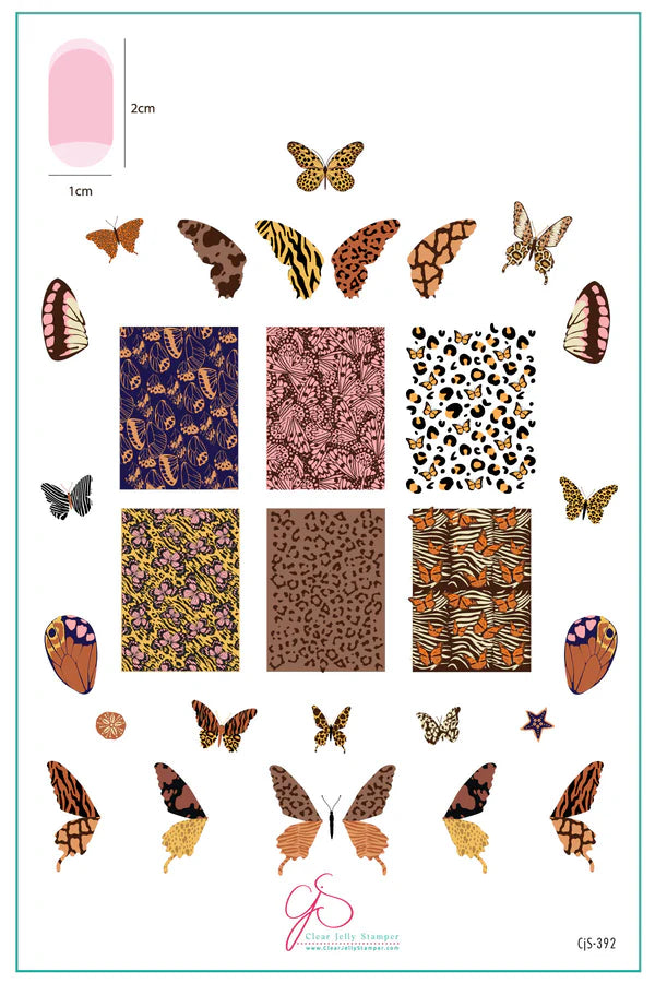 CjS-392 Wild Wing  | Clear Jelly Stamping Plate