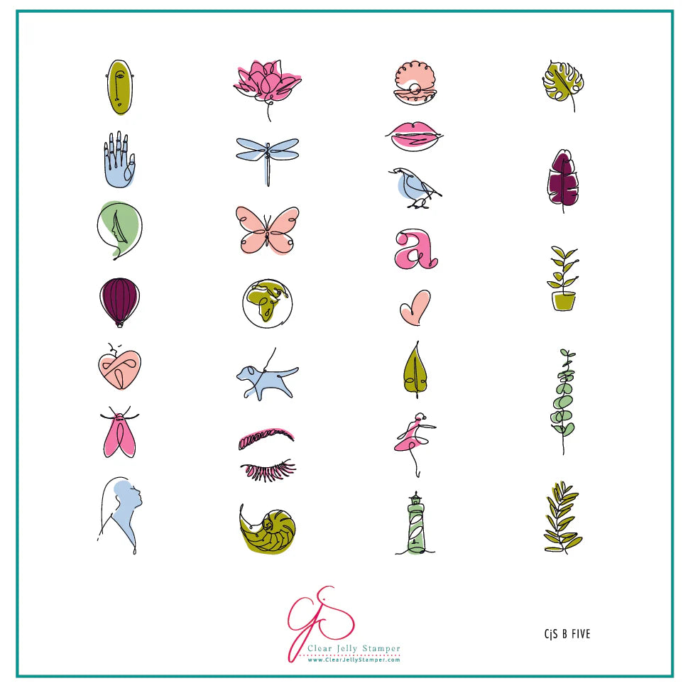 CjS-B-FIVE - Beginner Edition | Clear Jelly Stamping Plate