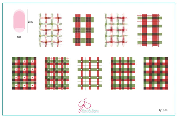 CjSC-083 - Festive Plaid One    |  Clear Jelly Stamping Plate