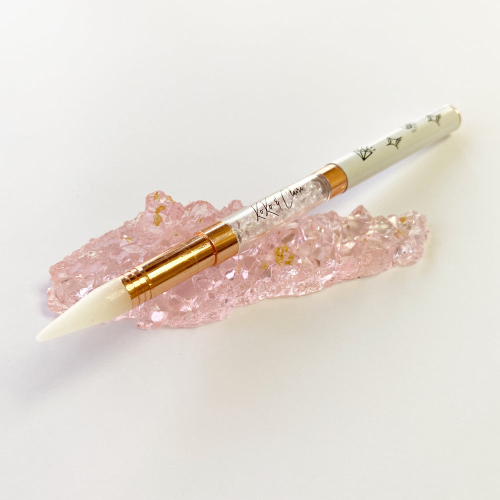 Brush Holder - Pink with gold flakes