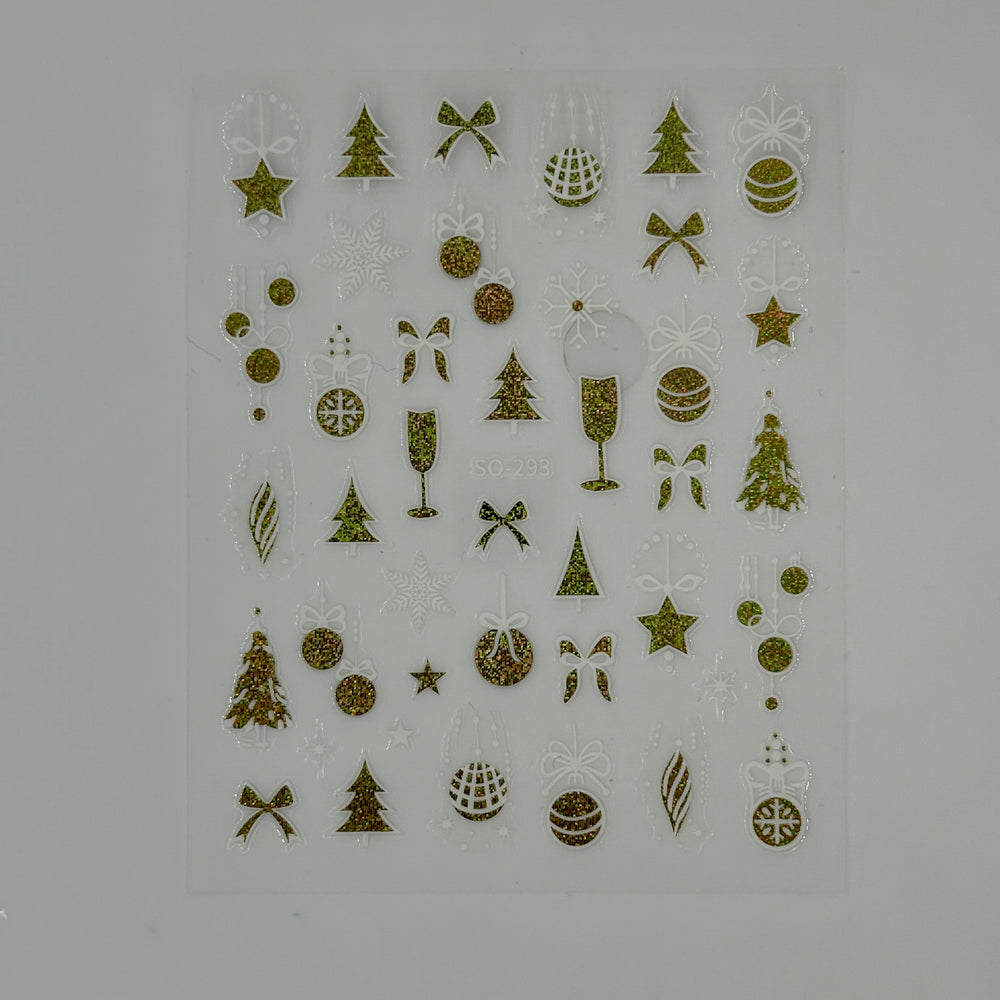 Metallic Iridescent and white Festive Decals | Lula Beauty