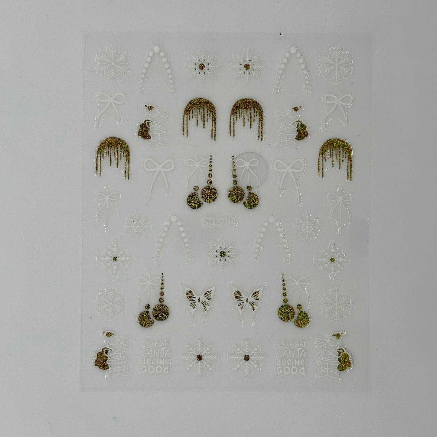 
                  
                    Metallic Iridescent and white Festive Decals | Lula Beauty
                  
                