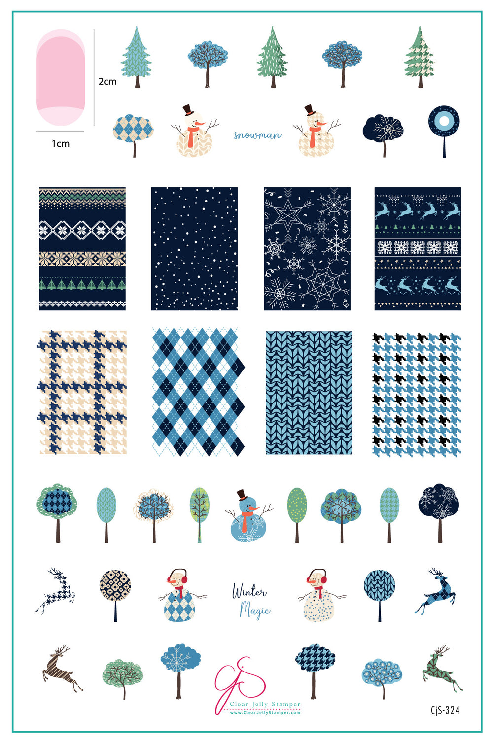 CjS-324 - Patterned Winter | Clear Jelly Stamping Plate