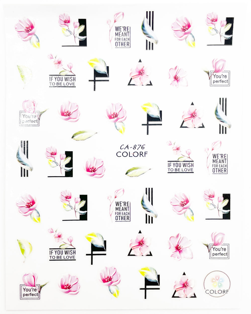 Demoed Letters, Lines and Florals Self Adhesive Decals | Lula Beauty