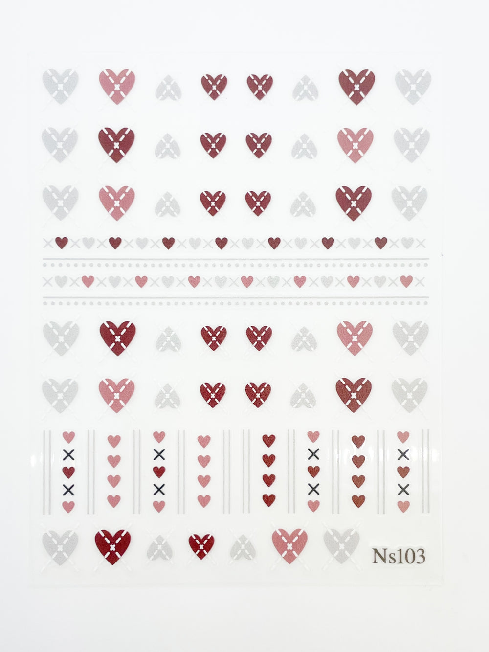 Patchwork Hearts Self Adhesive Decals | Lula Beauty