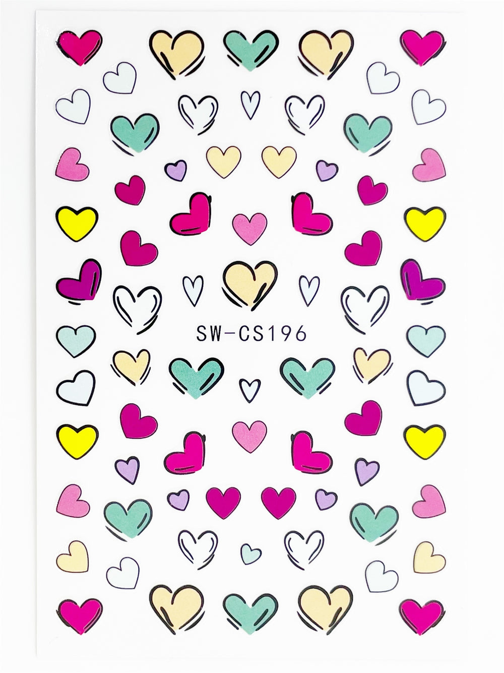 Cartoon Hearts Self Adhesive Decals | Lula Beauty