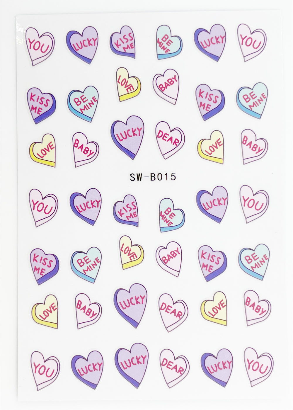 Cute Conversation Hearts Self Adhesive Decals | Lula Beauty