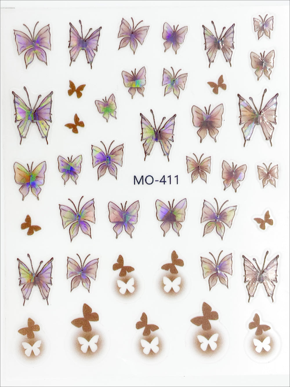 Purple Iridescent Butterflies Self Adhesive Decals  | Lula Beauty