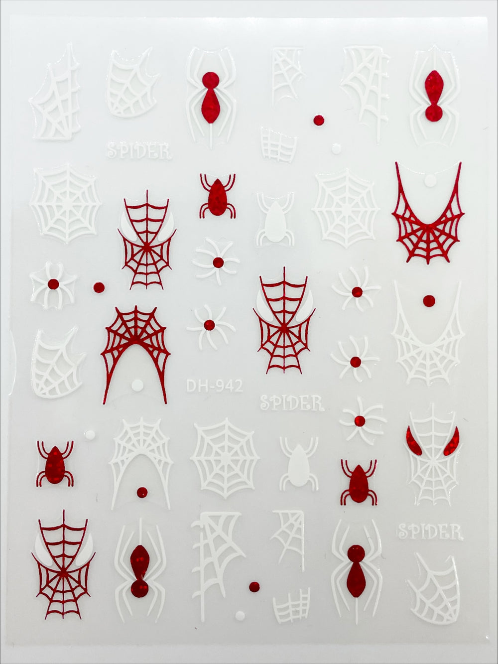 Red and White Cobwebs Decals | Lula Beauty