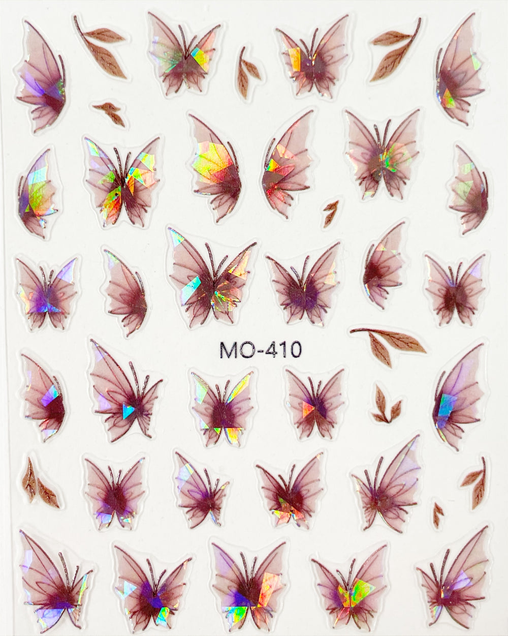 Iridescent Butterflies & Leaves Self Adhesive Decals | Lula Beauty