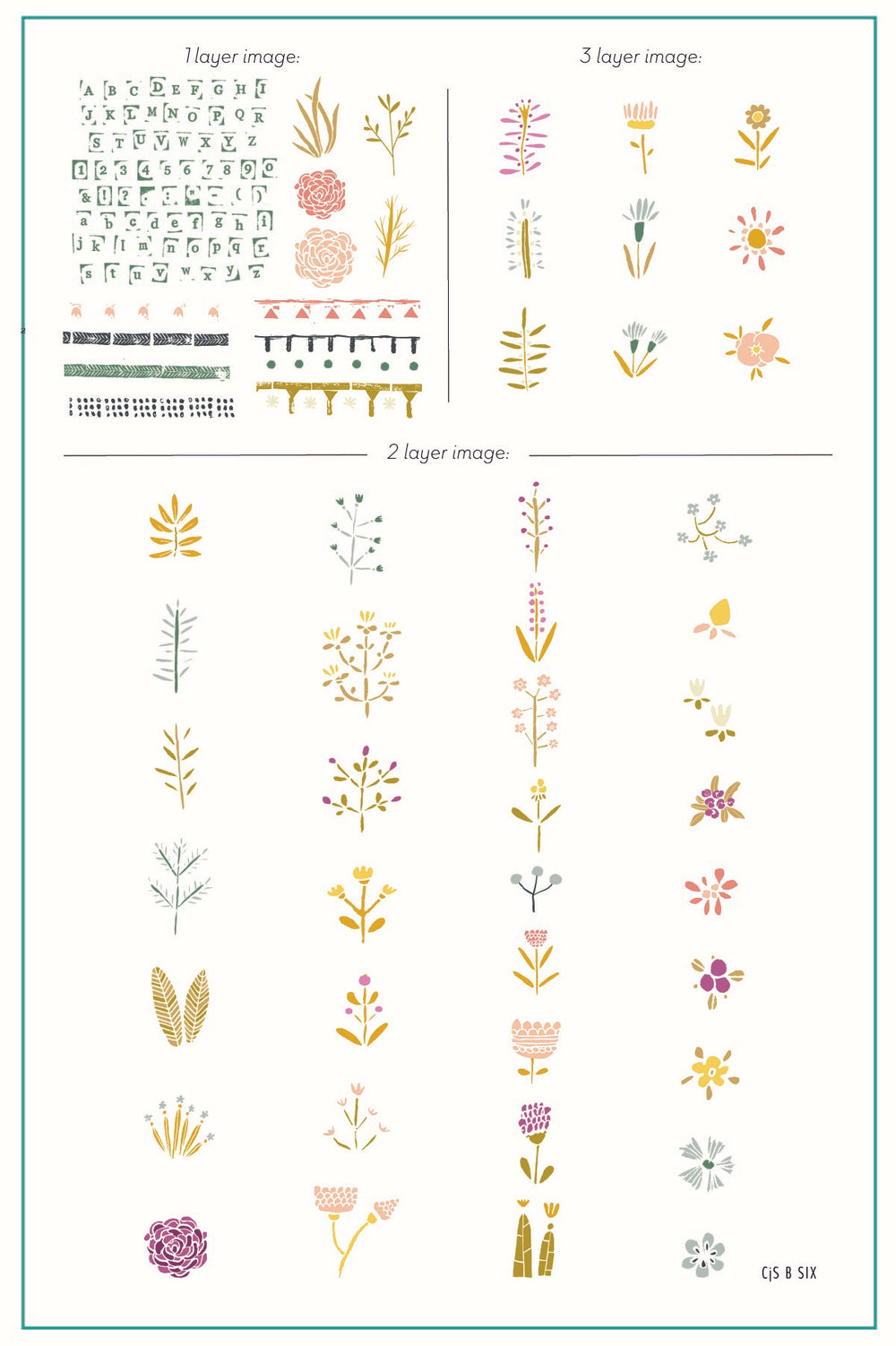 CjS-B Six  | Clear Jelly Stamping Plate