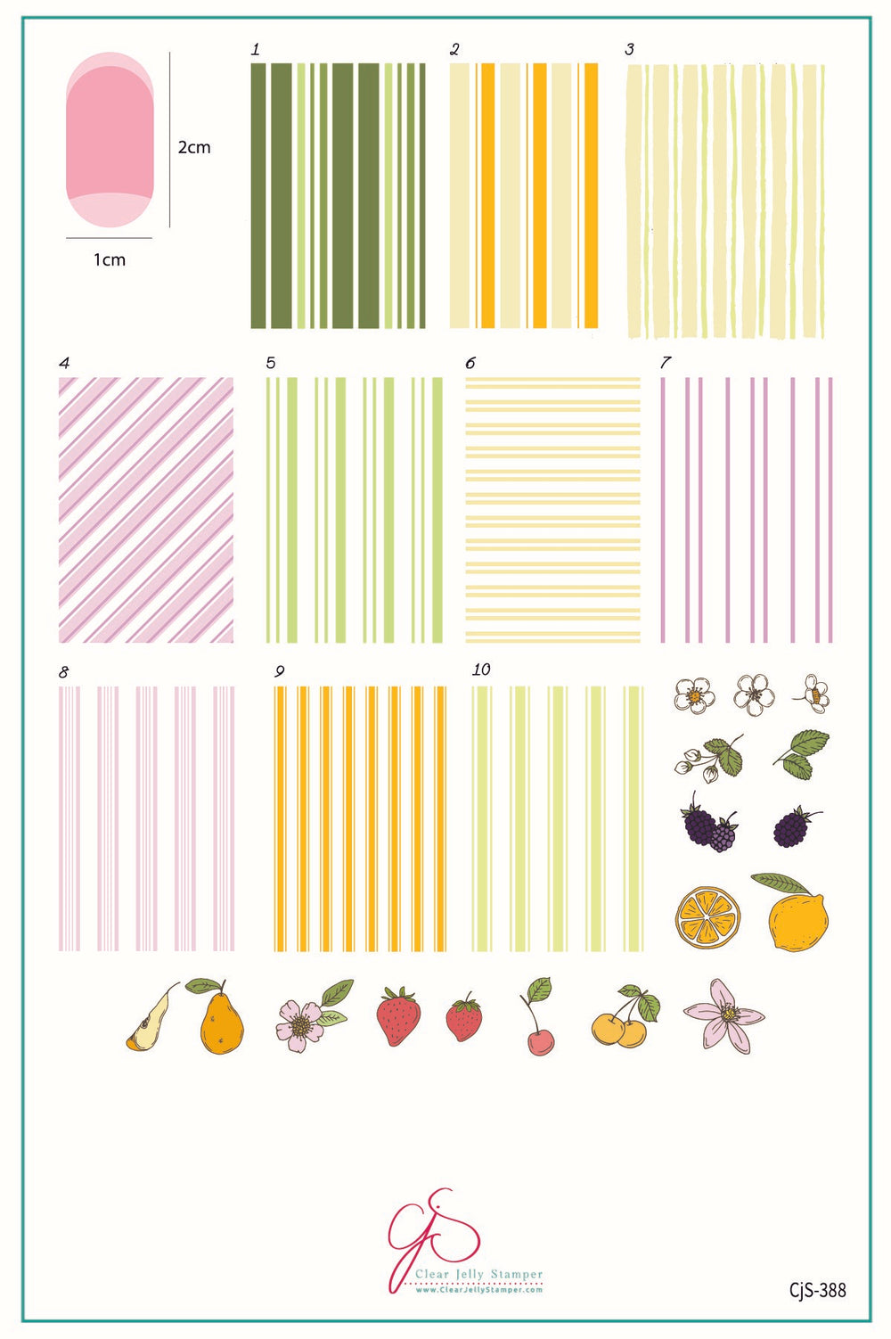 CjS-388 - Cabana Stripes  | Clear Jelly Stamping Plate