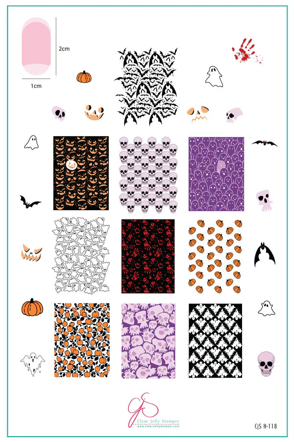 CjSH-118  Wallpaper - Skeletons  |  Steel Nail Art Stamping Plate