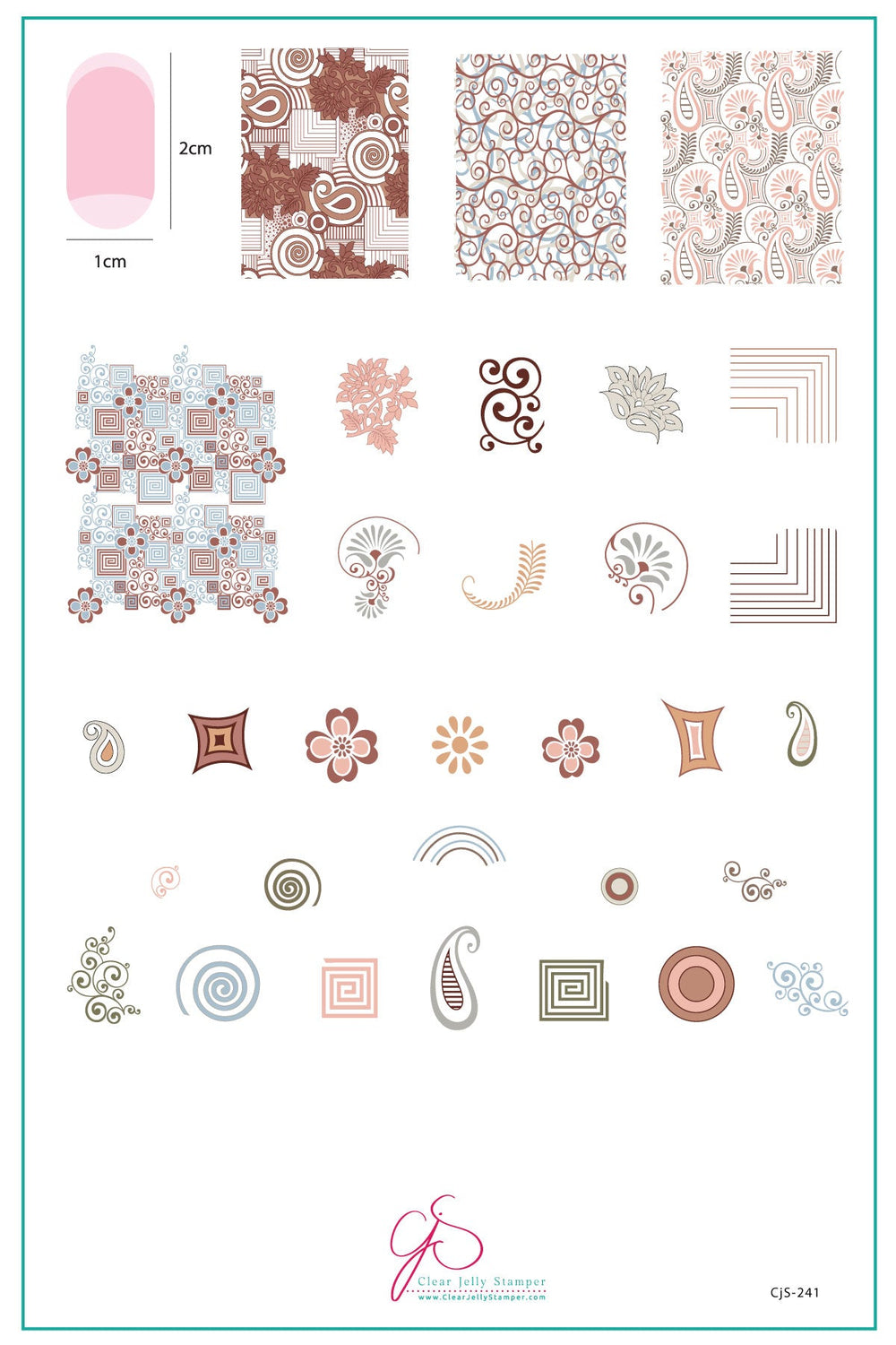 CjS-241 Funky Floral   |  Clear Jelly Stamping Plate