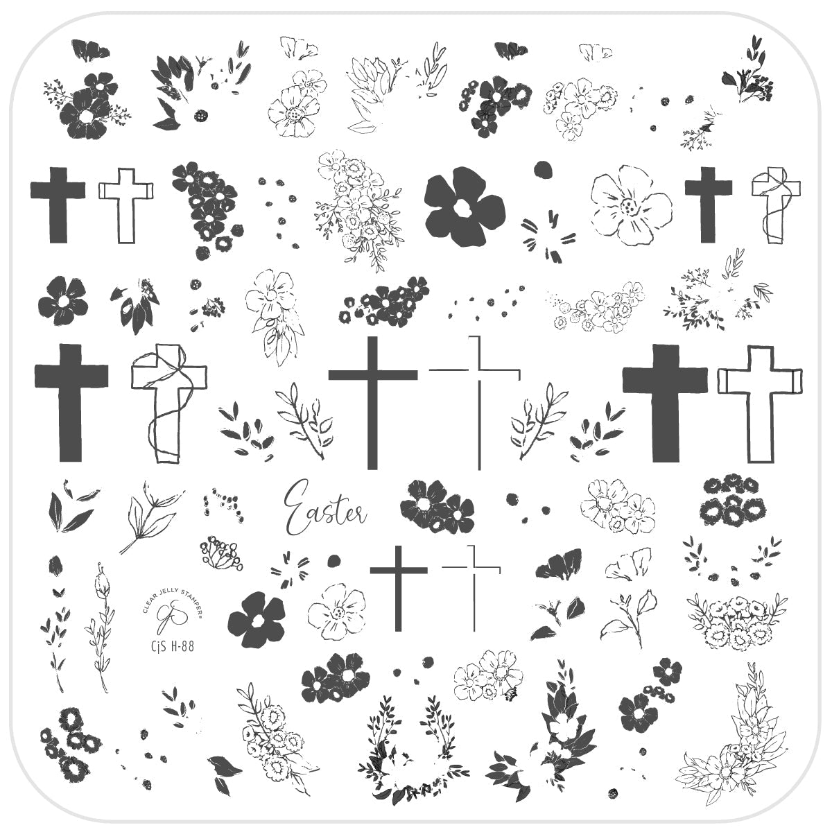 
                  
                    CjSH-88 -Easter Floral |  Clear Jelly Stamping Plate
                  
                