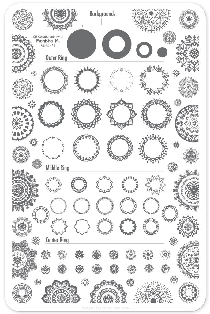 CJSLC-018 Myriad of Mandalas | Clear Jelly Stamping Plate