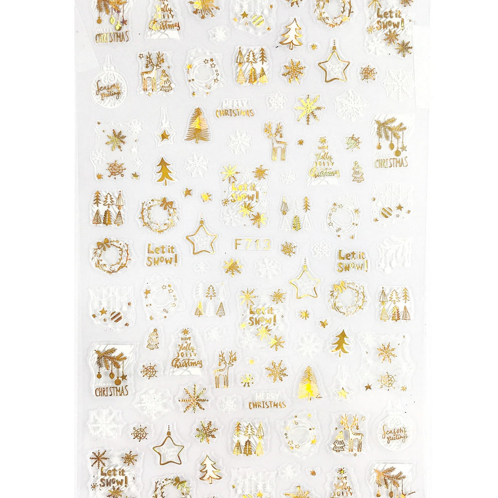 
                  
                    Holidays in Holo Gold ~ Snowflakes, Reindeer, Santa and More! Self Adhesive Decals | Lula Beauty
                  
                