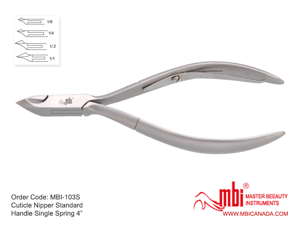 MBI-103S 1/2 Jaw Cuticle Nipper | Single Spring