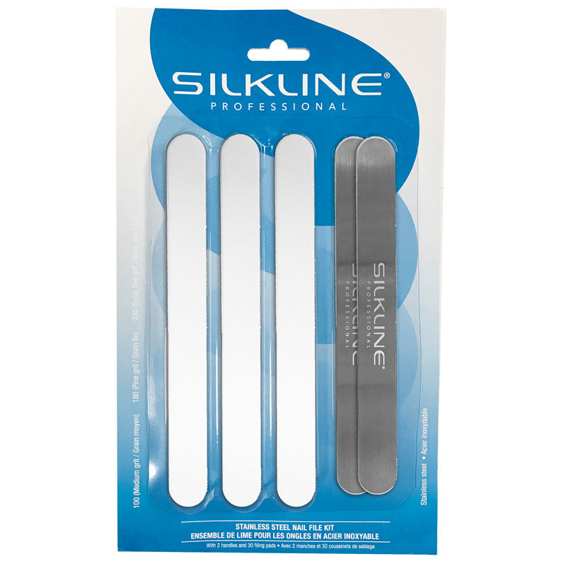 Silkline Stainless Steel Nail File Kit, Refills. Various Grits.