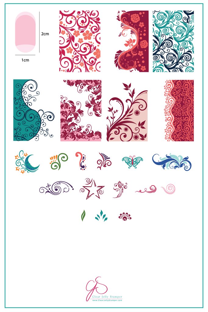 CJS-048 Sweet Swirls | Clear Jelly Stamping Plate