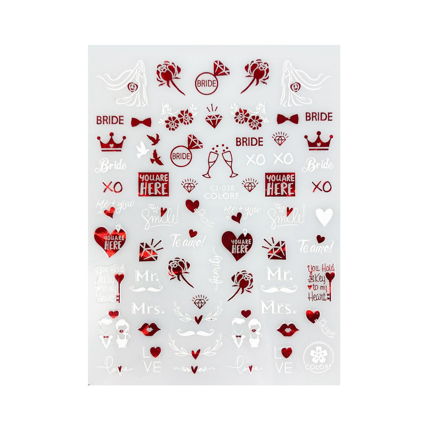 
                  
                    L❤VE! (Red & White)  4 Designs ~ Self Adhesive Decals | Lula Beauty
                  
                