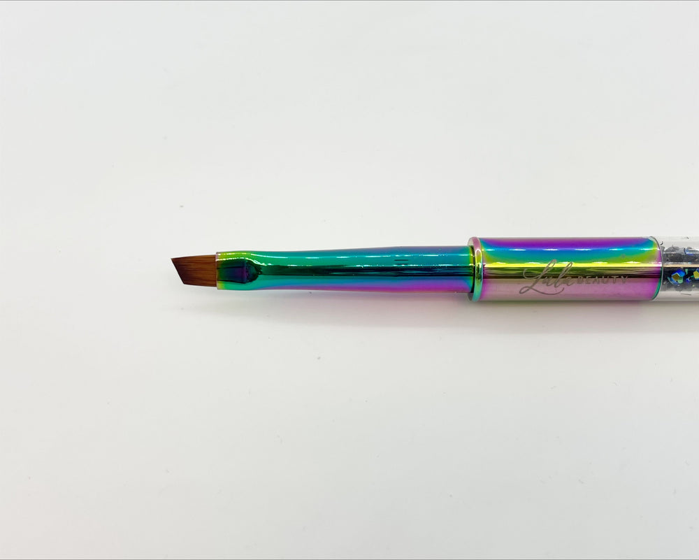 ANGLED GEL BRUSH - OIL SLICK HANDLE | Lula Beauty